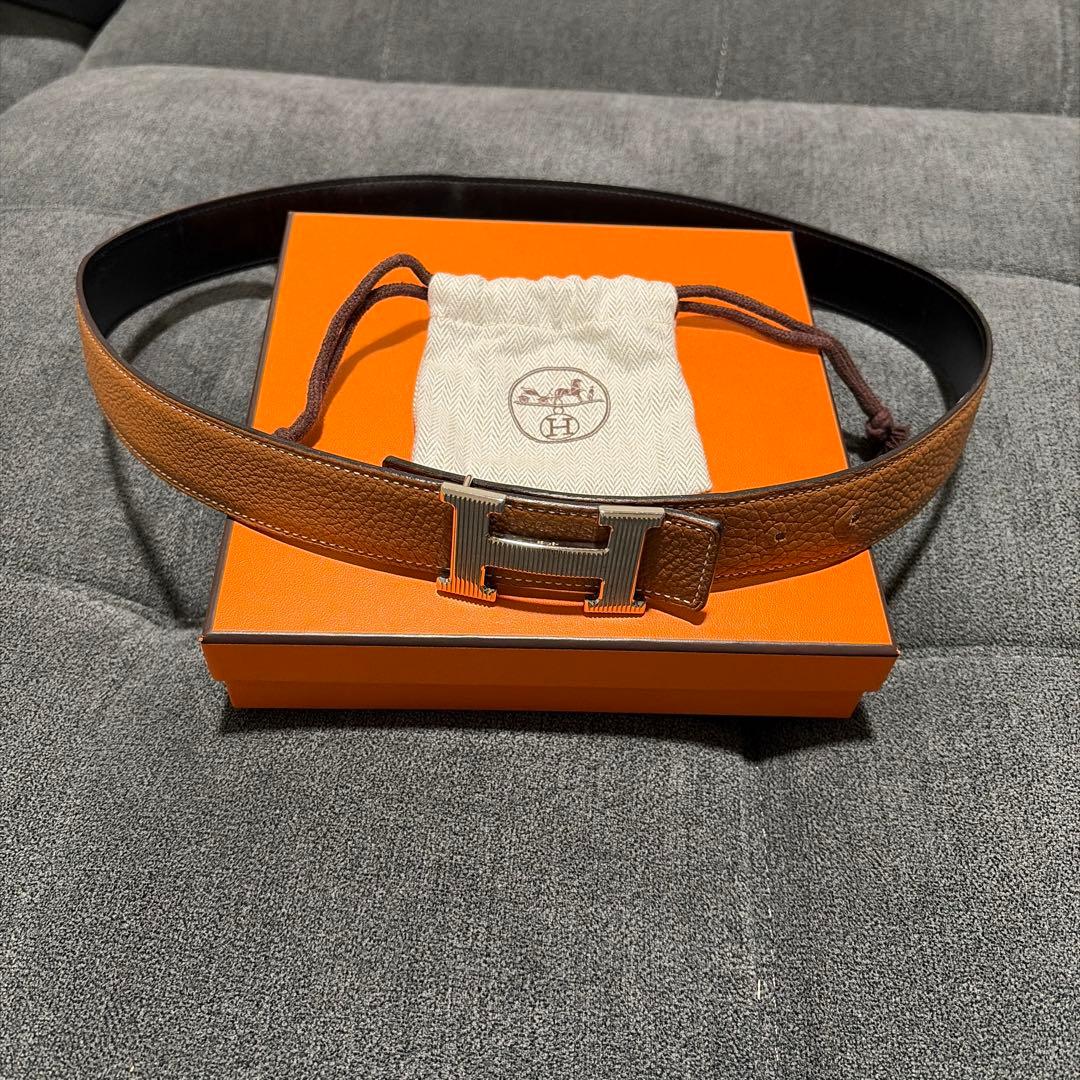 エルメス ブラウンレザーベルト 保存袋付き