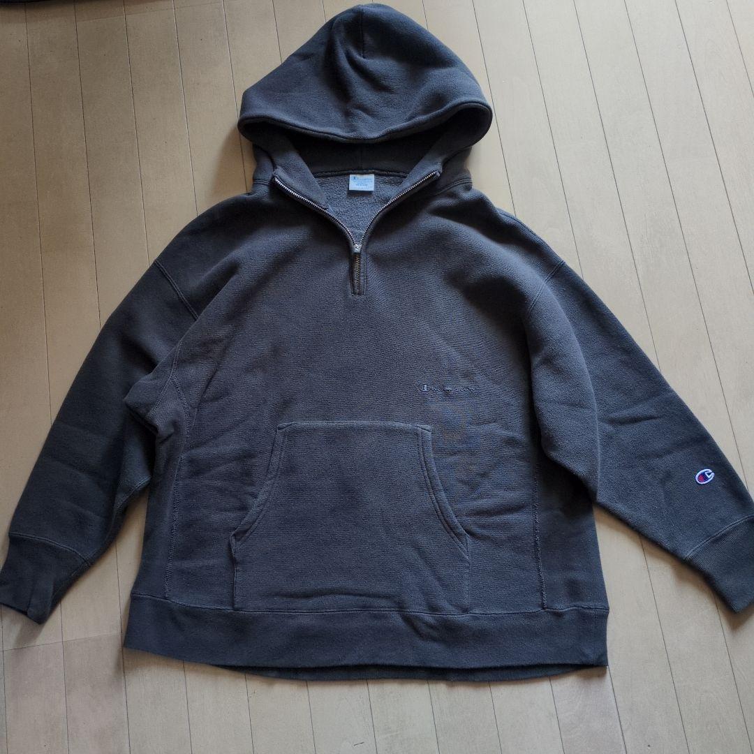 FRAMeWORK 別注リバースウィーブ　ハーフジップパーカーCHAMPION