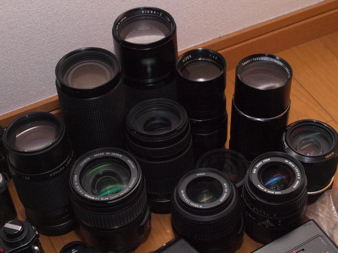 【片付け整理】ジャンク品フィルムカメラ、レンズ大量セット