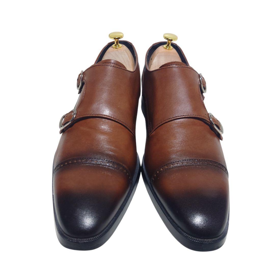 リーガル 37HR ゴアテックス ストレートチップ ダブルモンク 茶 27EEE