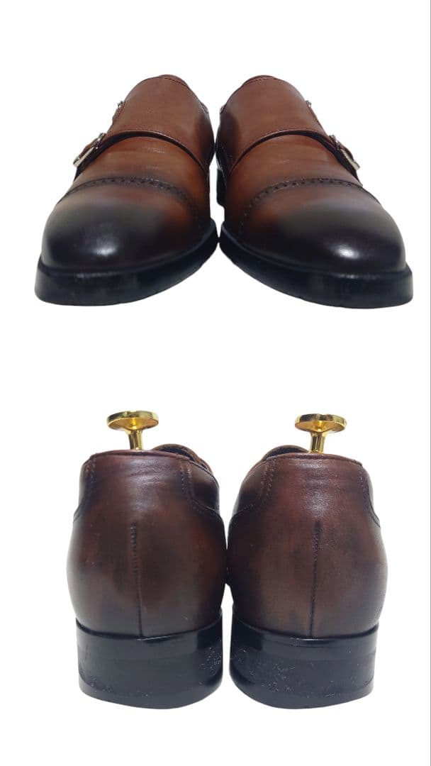 リーガル 37HR ゴアテックス ストレートチップ ダブルモンク 茶 27EEE