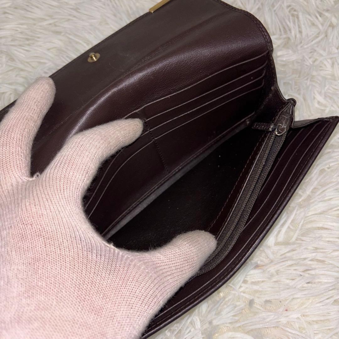 GUCCI グッチ 長財布 GGキャンバス ロゴプレート　レザー　金具