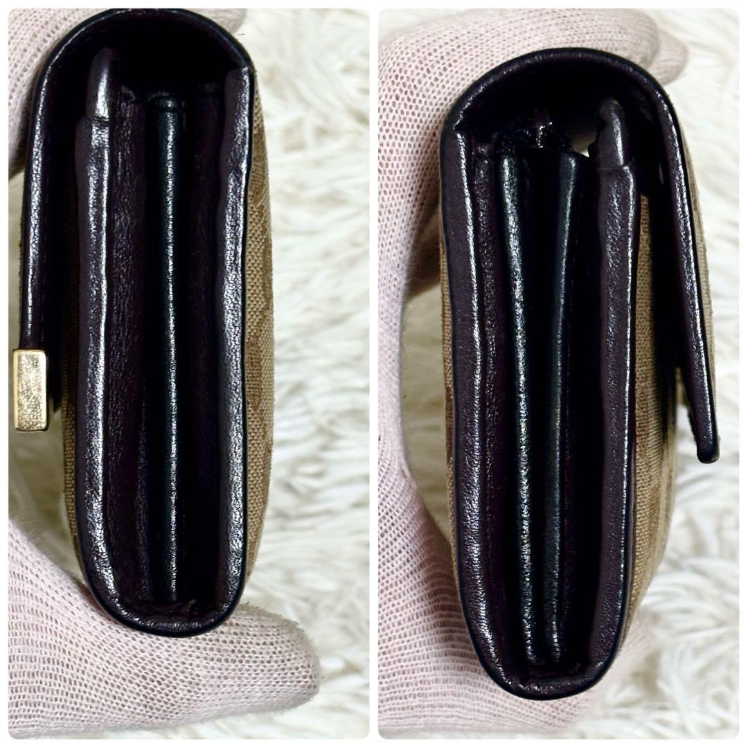 GUCCI グッチ 長財布 GGキャンバス ロゴプレート　レザー　金具