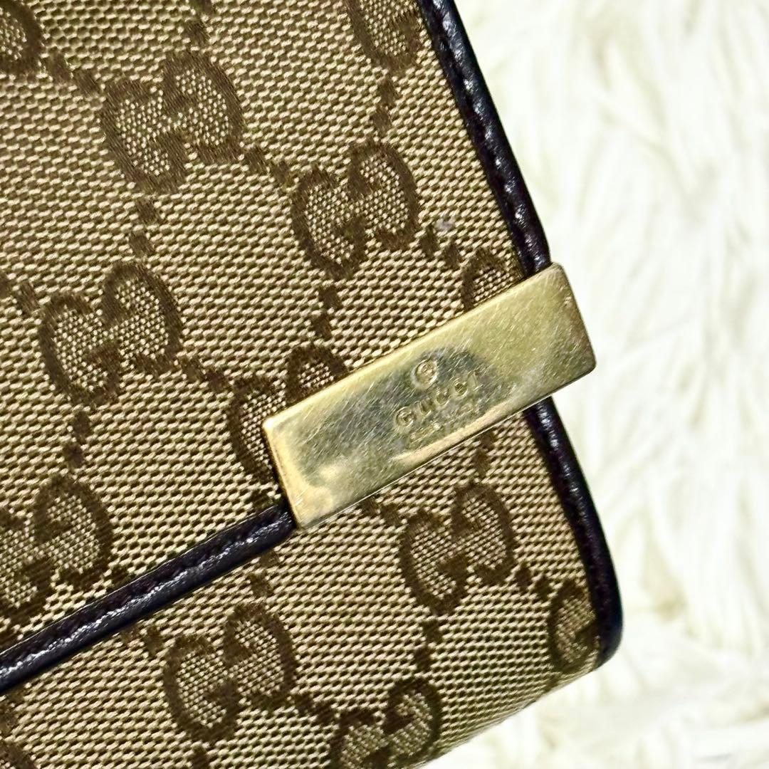 GUCCI グッチ 長財布 GGキャンバス ロゴプレート　レザー　金具