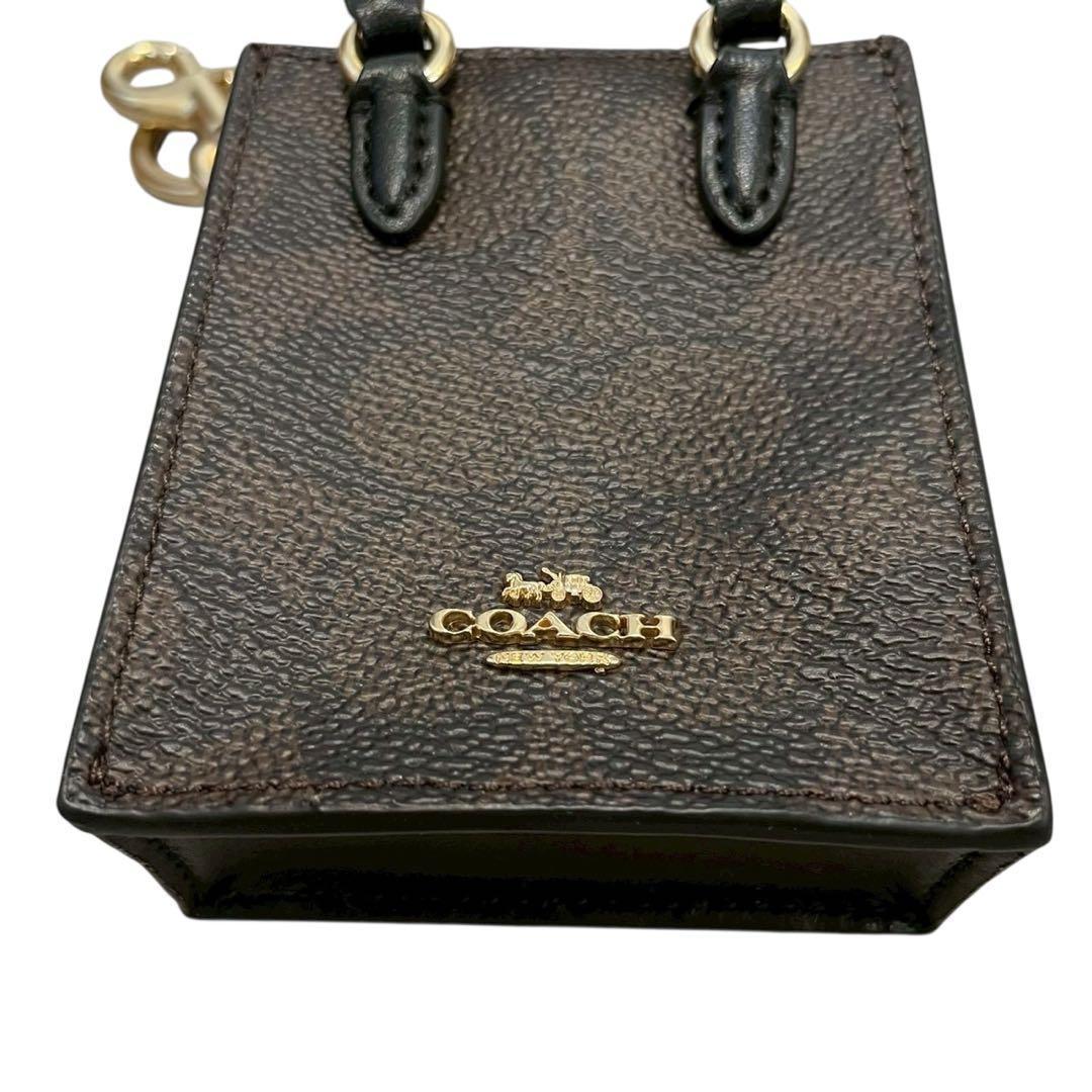 【新品】COACH コーチ チャーム ミニバッグチャーム ミニトート型 ブラウン