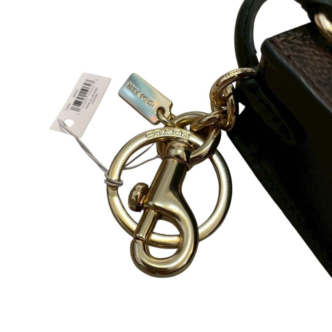 【新品】COACH コーチ チャーム ミニバッグチャーム ミニトート型 ブラウン