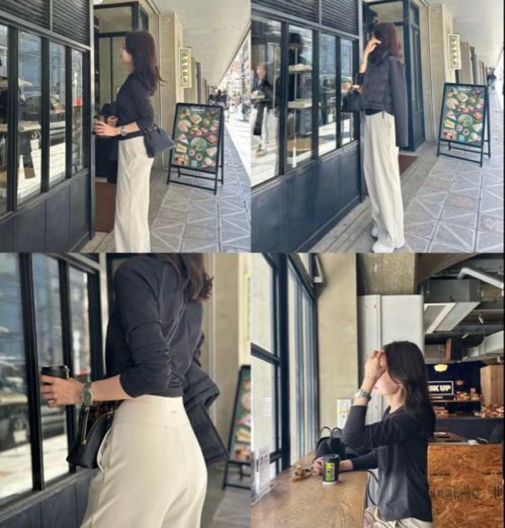 andar Light Beige Airywin 裏起毛マキシワイドレギンス