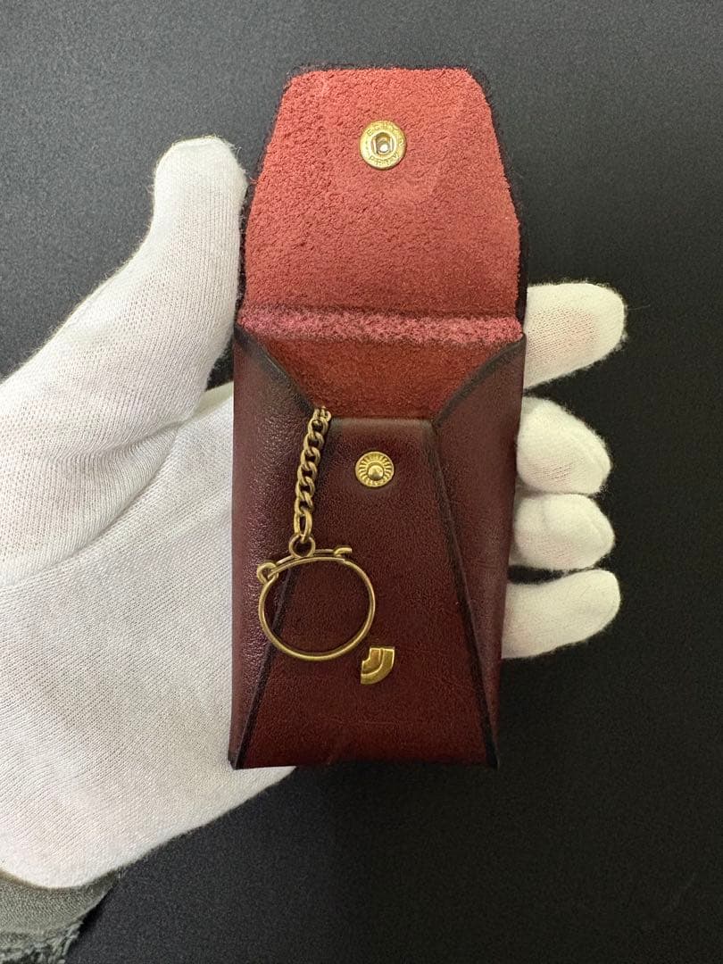 希少 Leica ライカ刻印 本革カードケース ドイツPRYM金具 キーリング付