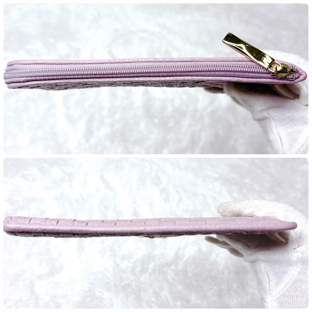 美品✨ ATAO アタオ slimo スリモ メッシュ 長財布 ライラック