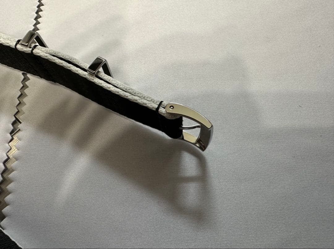 【純正品】オメガ OMEGA NATOストラップ ブラック＆ホワイト②