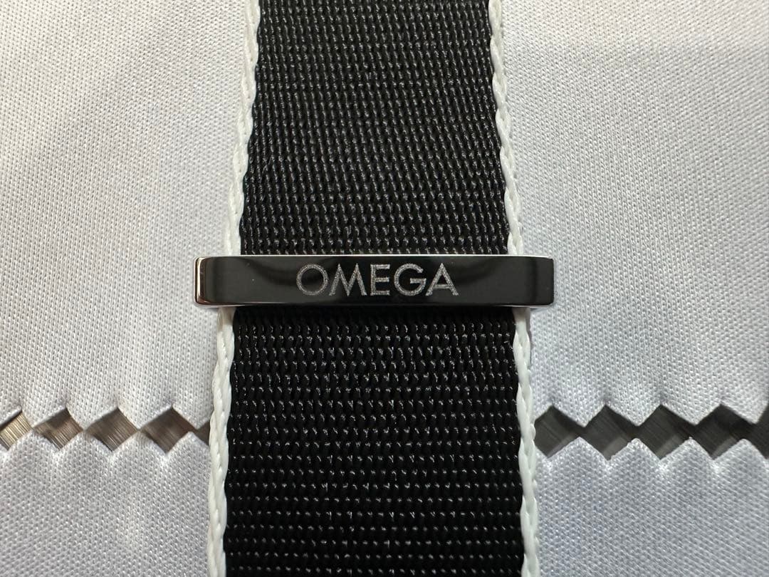 【純正品】オメガ OMEGA NATOストラップ ブラック＆ホワイト②