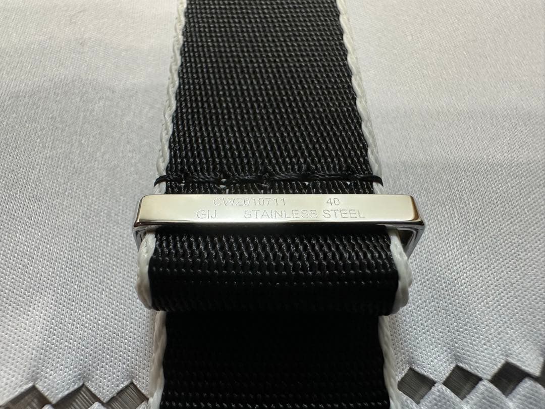 【純正品】オメガ OMEGA NATOストラップ ブラック＆ホワイト②