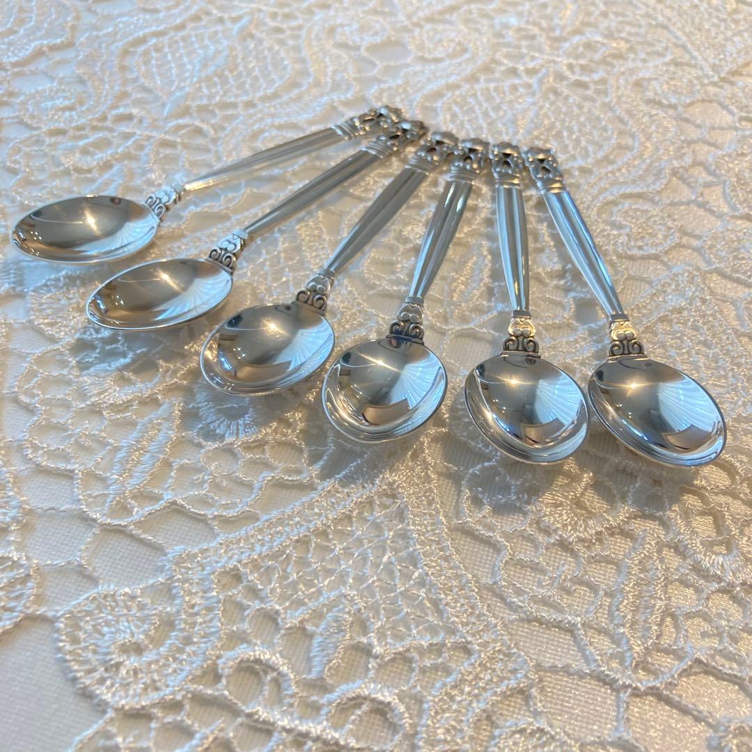 14 ジョージジェンセン　エコーン　モカスプーン6本セット