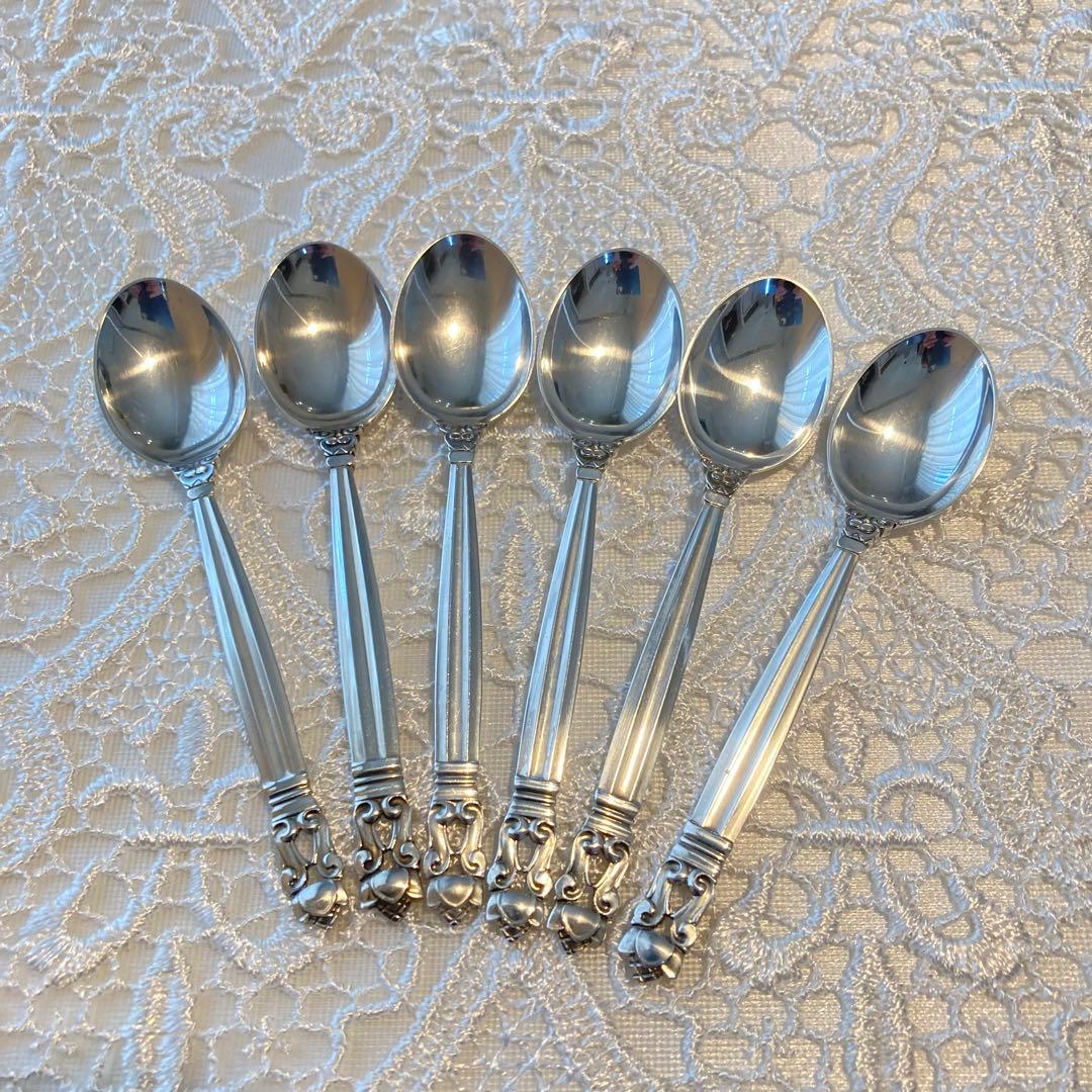 14 ジョージジェンセン　エコーン　モカスプーン6本セット