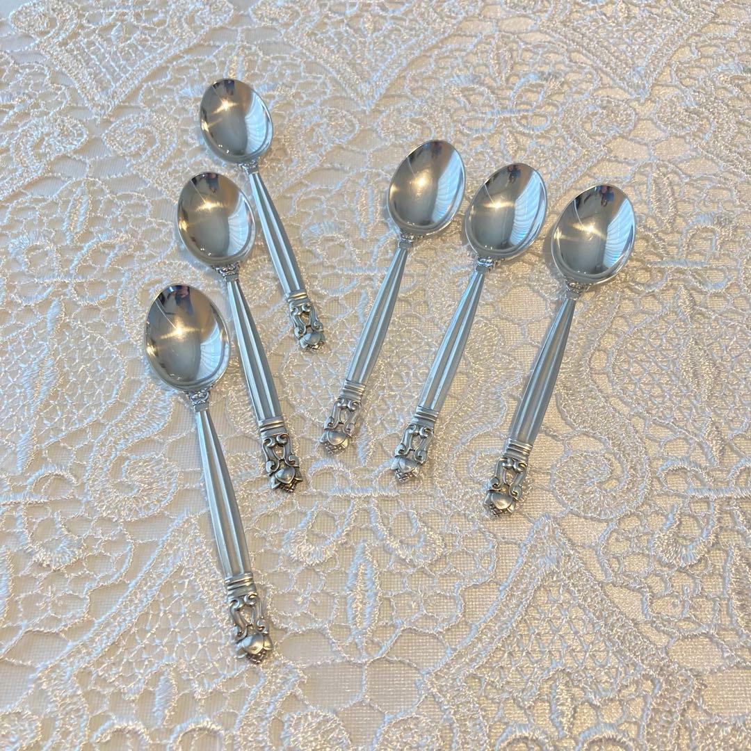 14 ジョージジェンセン　エコーン　モカスプーン6本セット