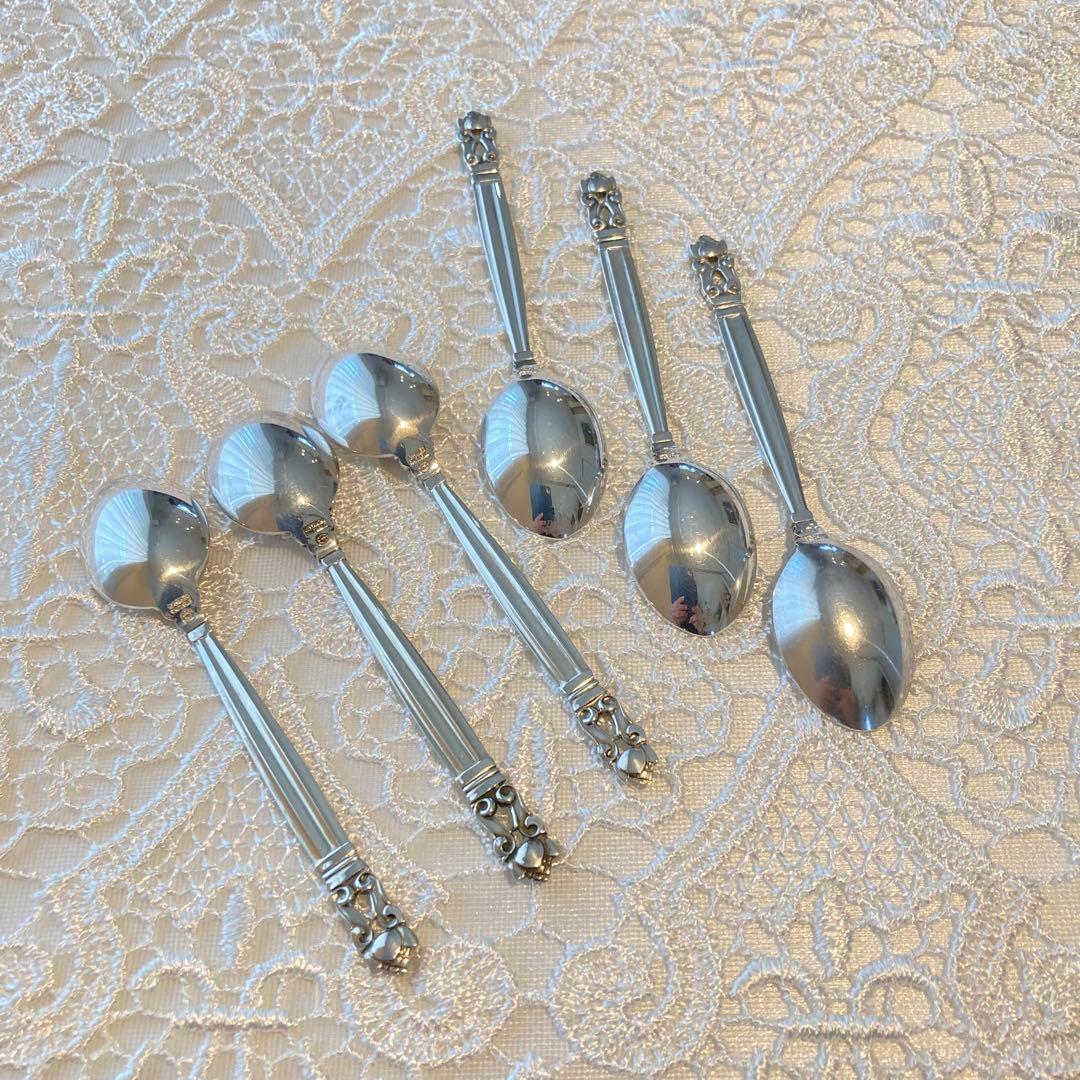 14 ジョージジェンセン　エコーン　モカスプーン6本セット