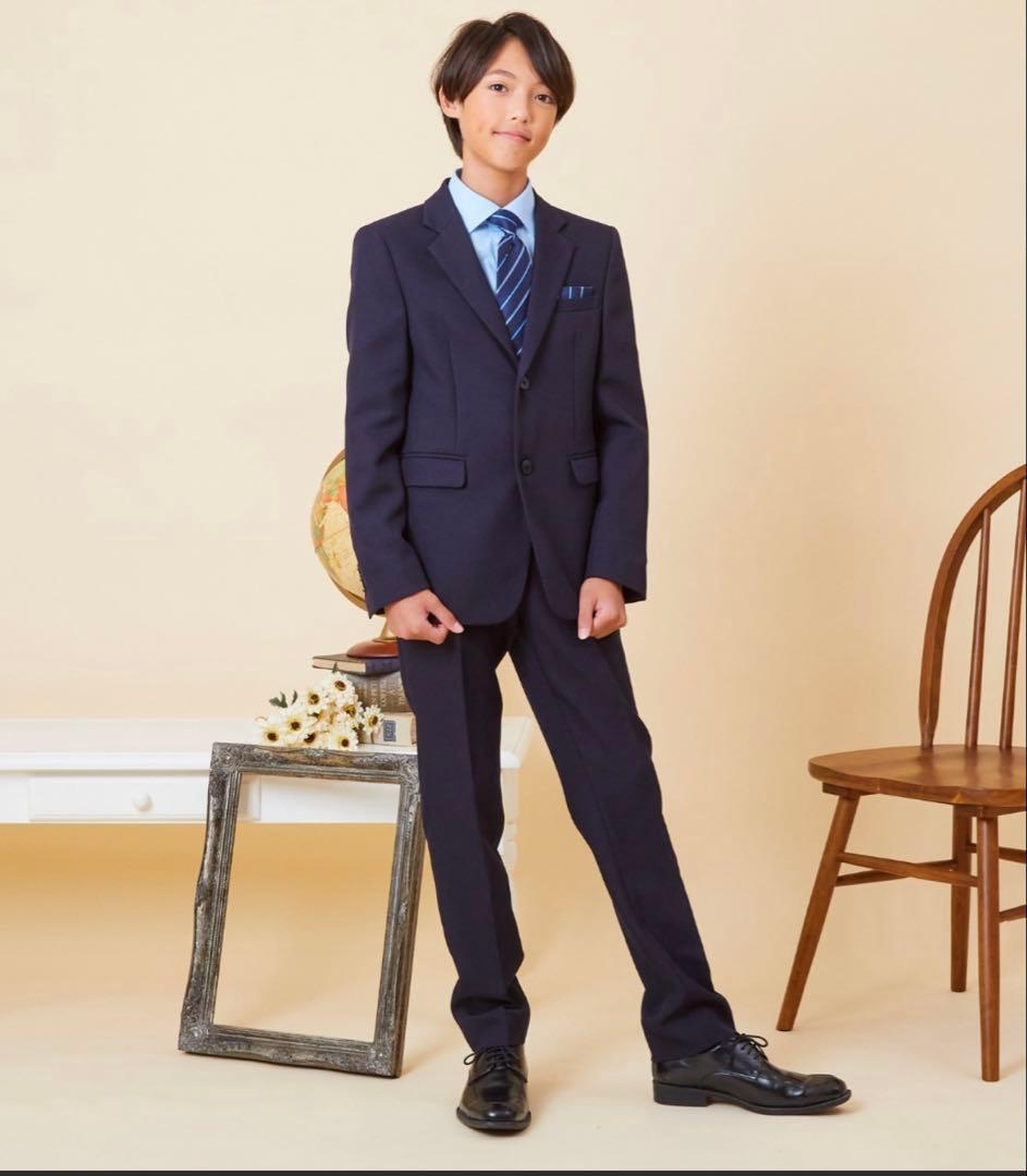 のの男の子入学式キッズスーツセット紺160 CHOPIN 2025美品
