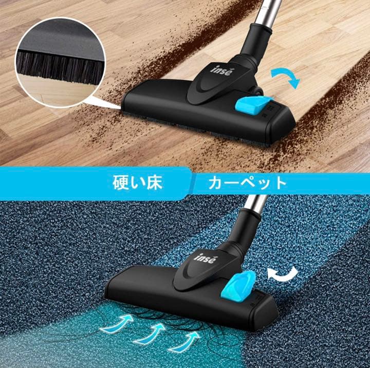 コード式掃除機 サイクロン 18000Pa 600w 超吸引力多層濾過 2in1