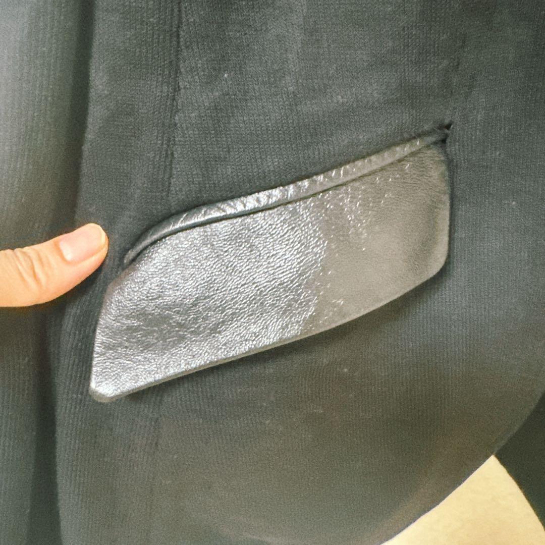 【美品】ポロラルフローレン ラムレザー テーラージャケット ロゴウッドボタン