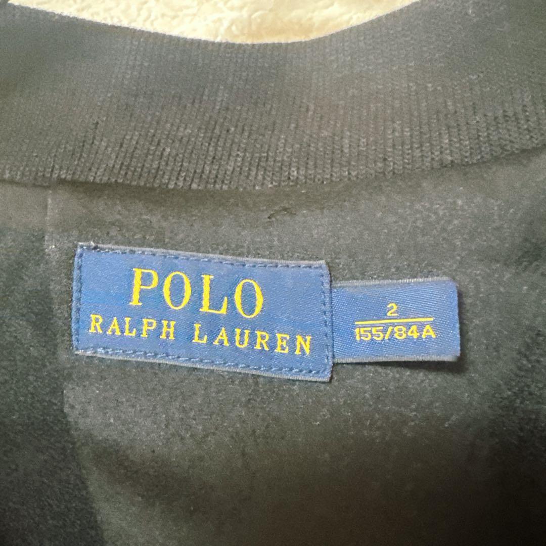 【美品】ポロラルフローレン ラムレザー テーラージャケット ロゴウッドボタン