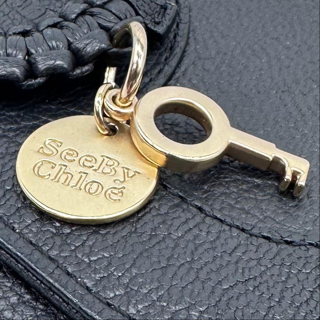 極美品✨See By Chloé Hana 長財布 フラップ しぼ革 ブラック