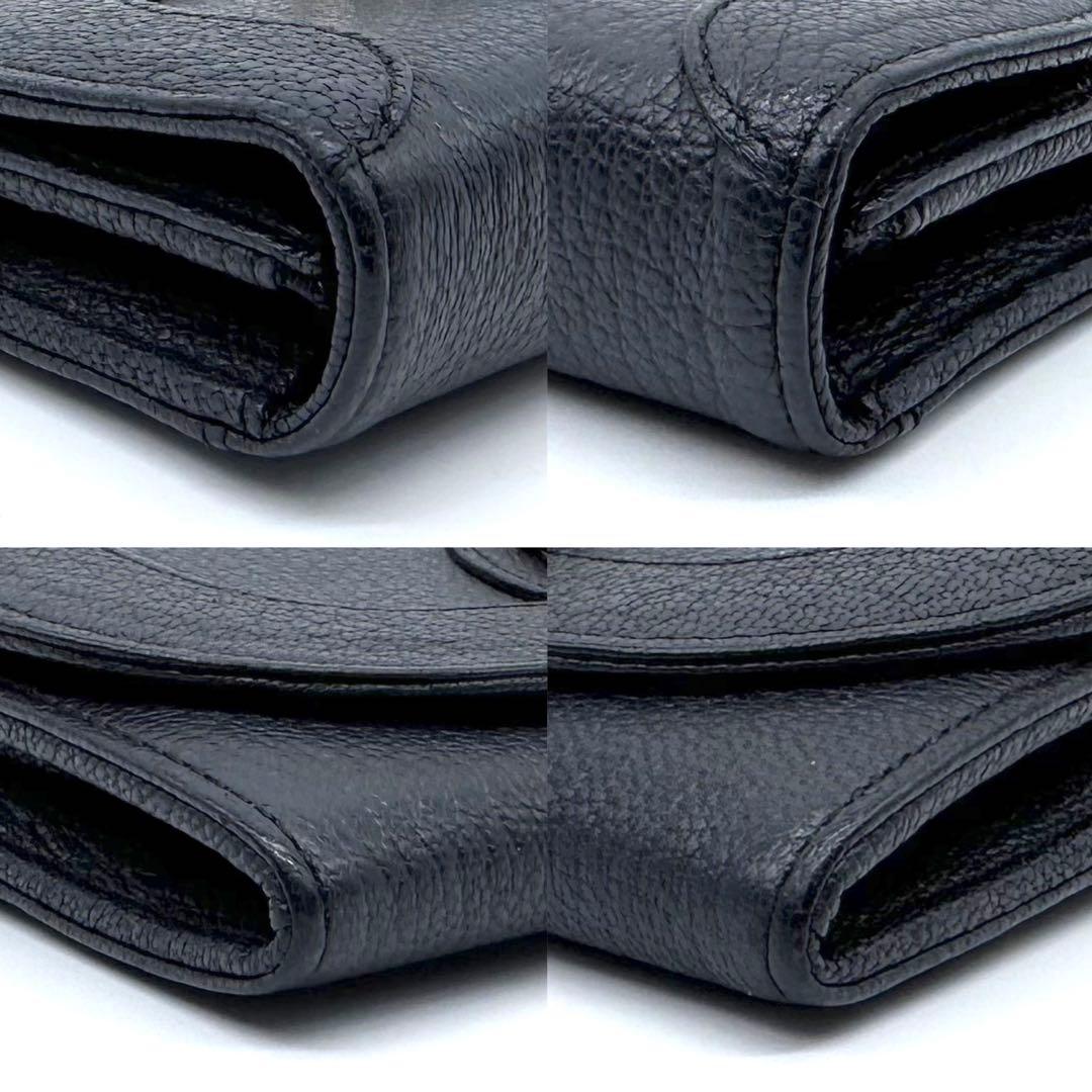 極美品✨See By Chloé Hana 長財布 フラップ しぼ革 ブラック