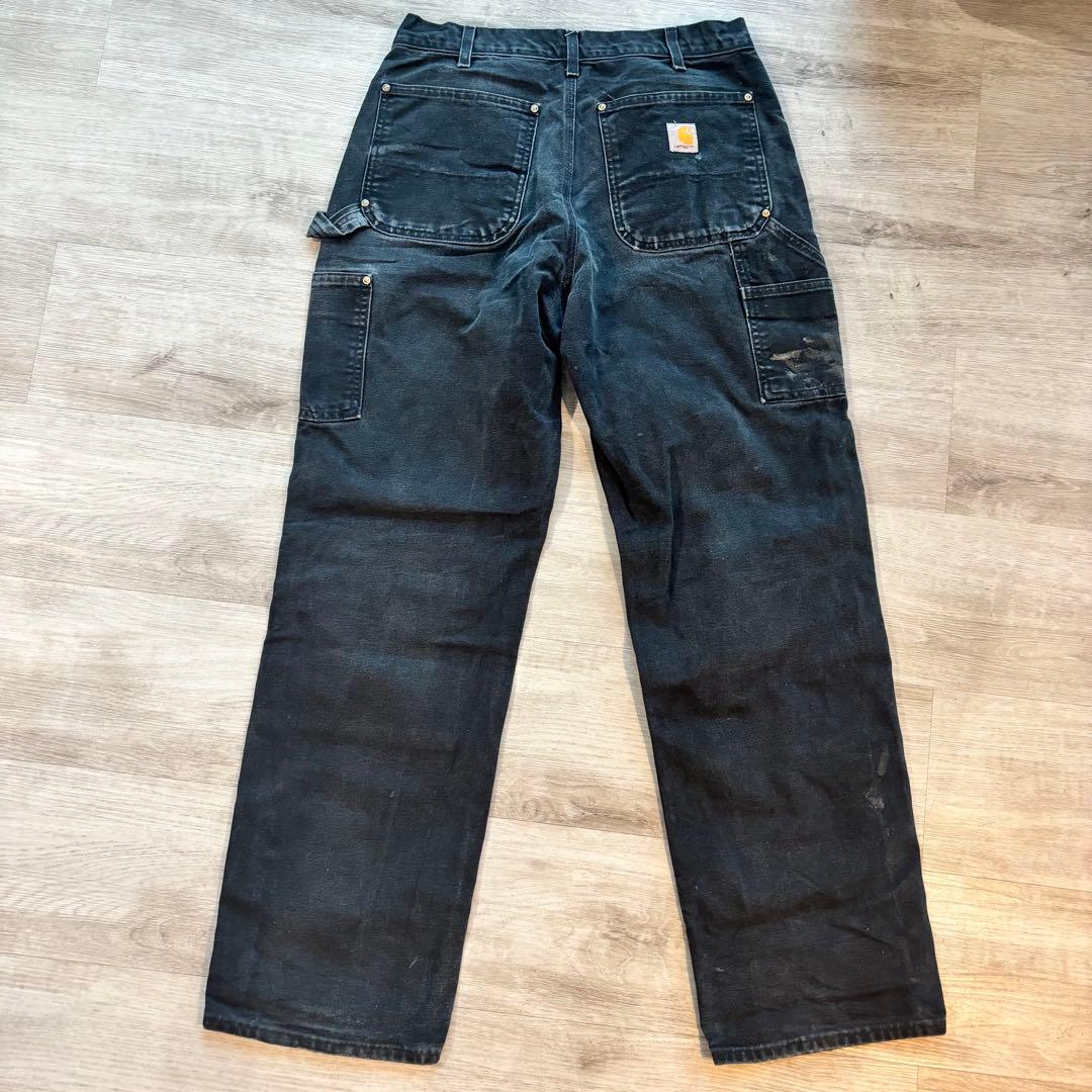 ち*お様 Carhartt B01 米国製 鉄黒フェード ダブルニーペンキ