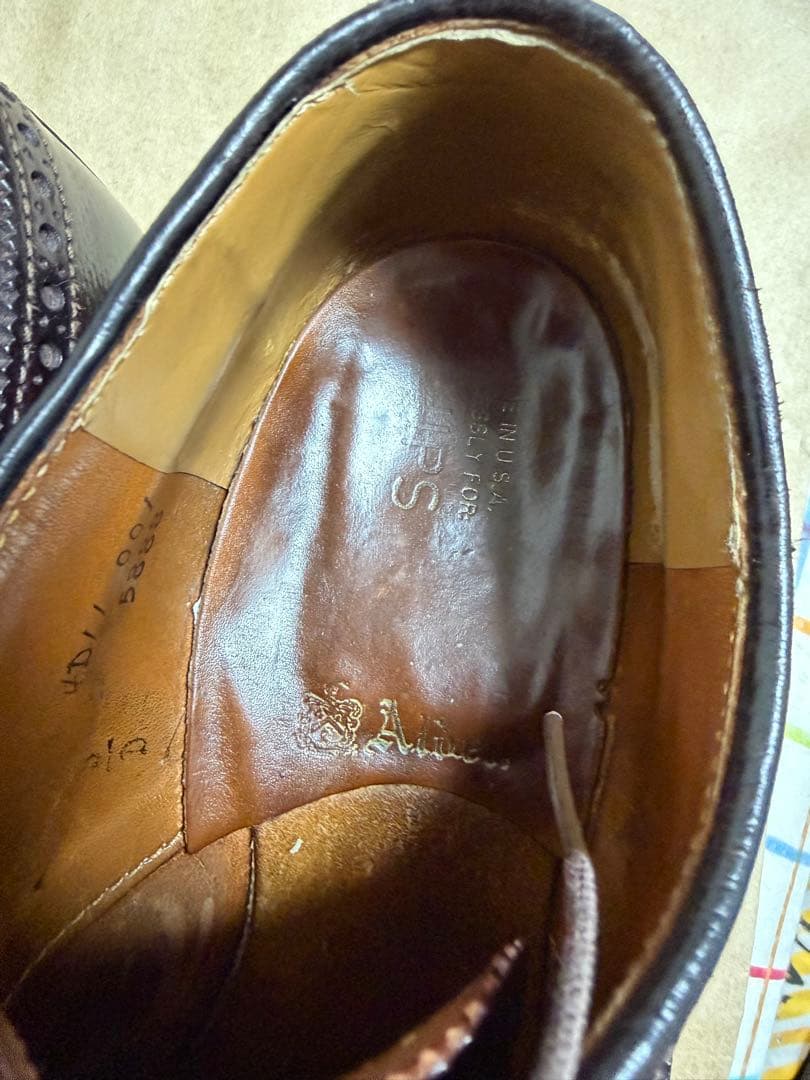 オールデン　ダークブラウン ウィングチップ レザーシューズ サイズ6ハーフ