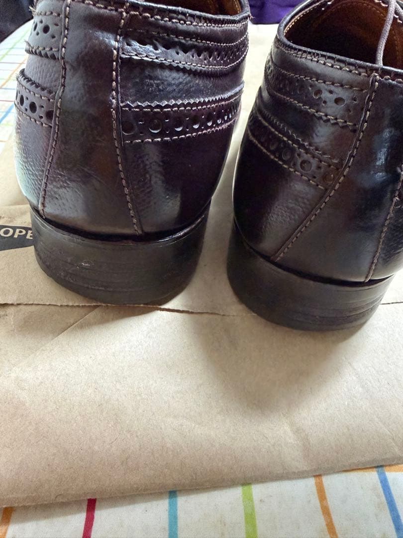 オールデン　ダークブラウン ウィングチップ レザーシューズ サイズ6ハーフ
