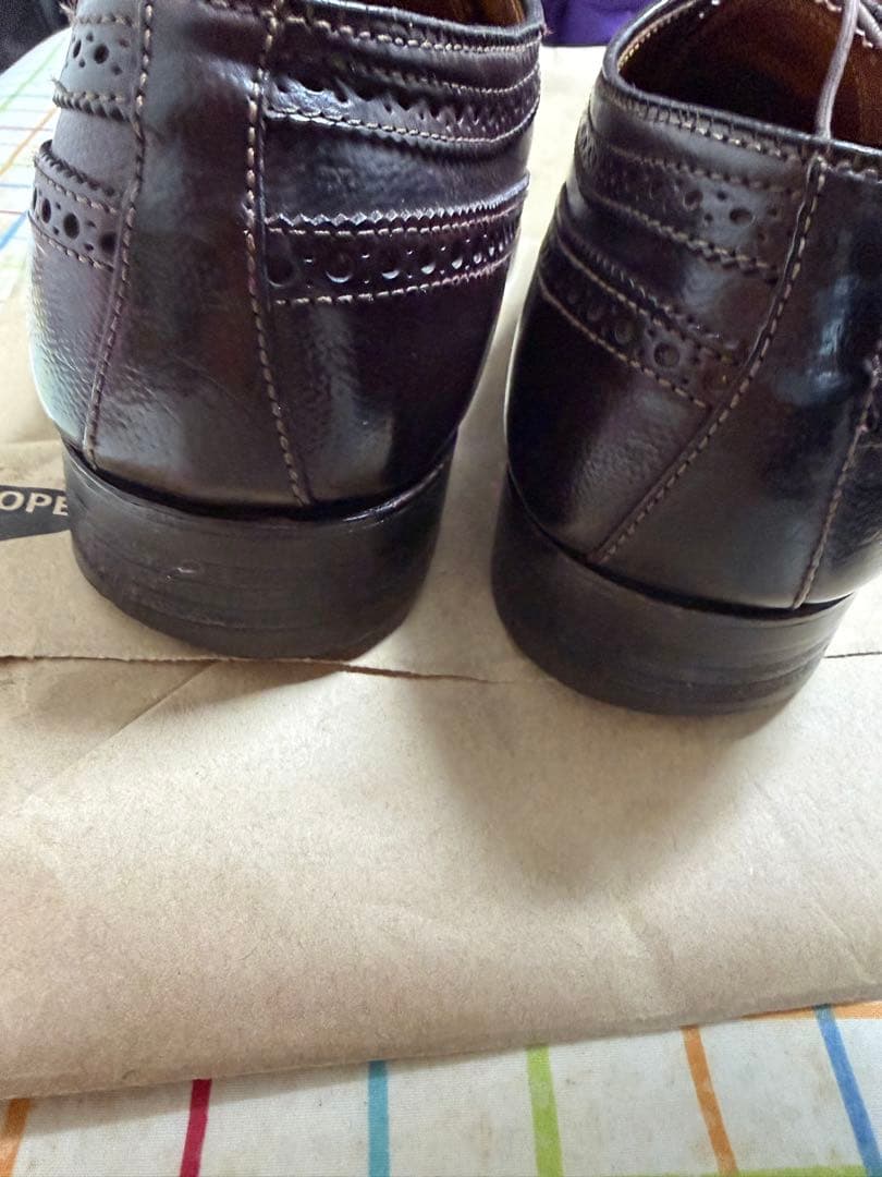 オールデン　ダークブラウン ウィングチップ レザーシューズ サイズ6ハーフ