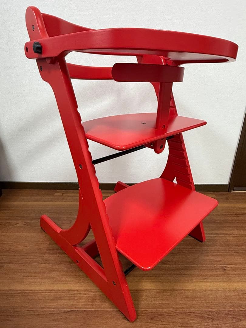 【美品】すくすくチェア　スクスクチェアーEX テーブル&カード付き　レッド