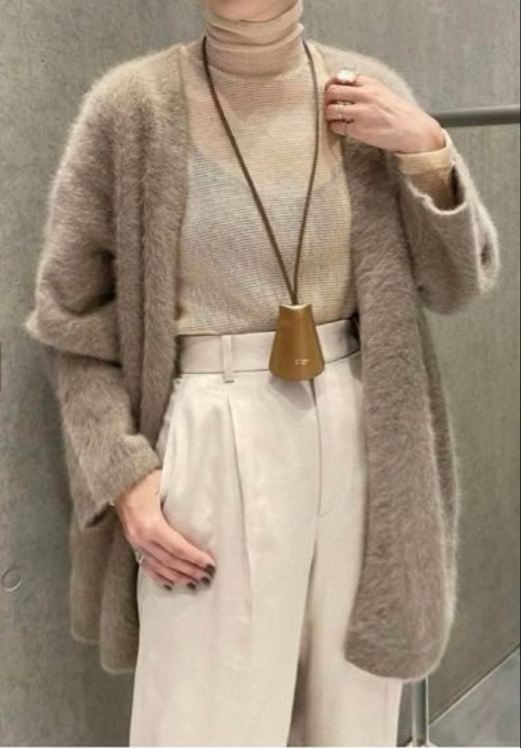 IENA イエナ フォックスカシミヤVネック カーディガン ベージュ