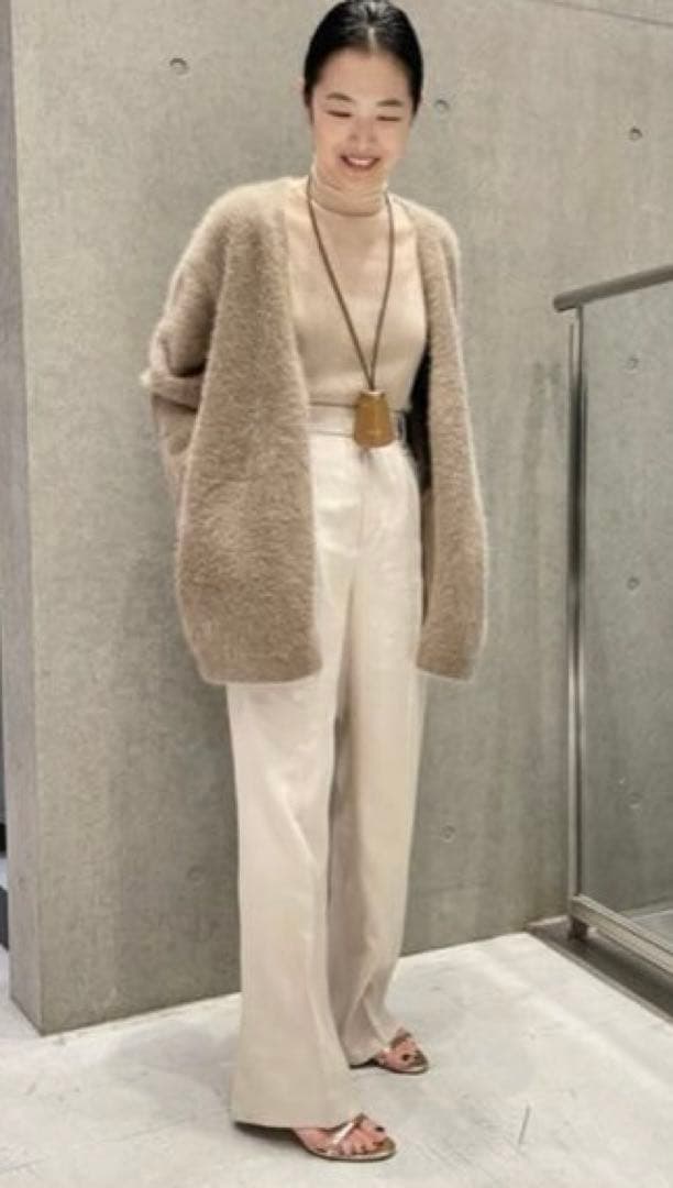 IENA イエナ フォックスカシミヤVネック カーディガン ベージュ