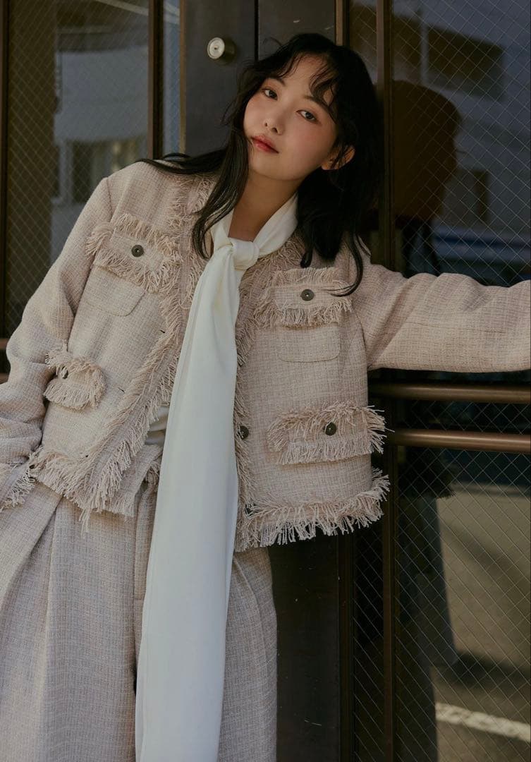 ジャケット・アウター glitter tweed jacket andequal