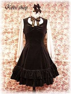 別珍フロントリボンジャンパースカート innocent world 【希少】