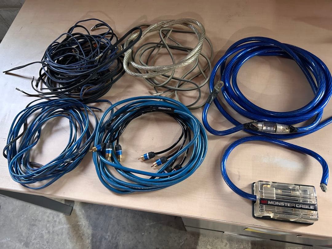 大*豆様 (オークションに変更します)ウーファー アンプ ケーブル3点セット