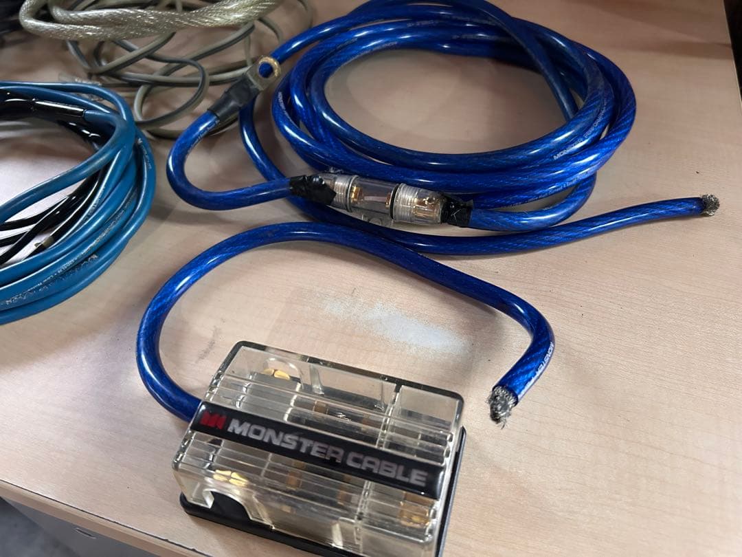 大*豆様 (オークションに変更します)ウーファー アンプ ケーブル3点セット