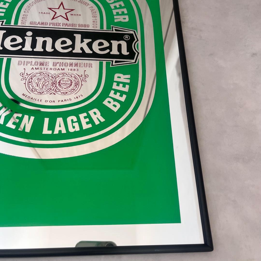 美品　Heineken ハイネケン　パブミラー　ビールロゴ