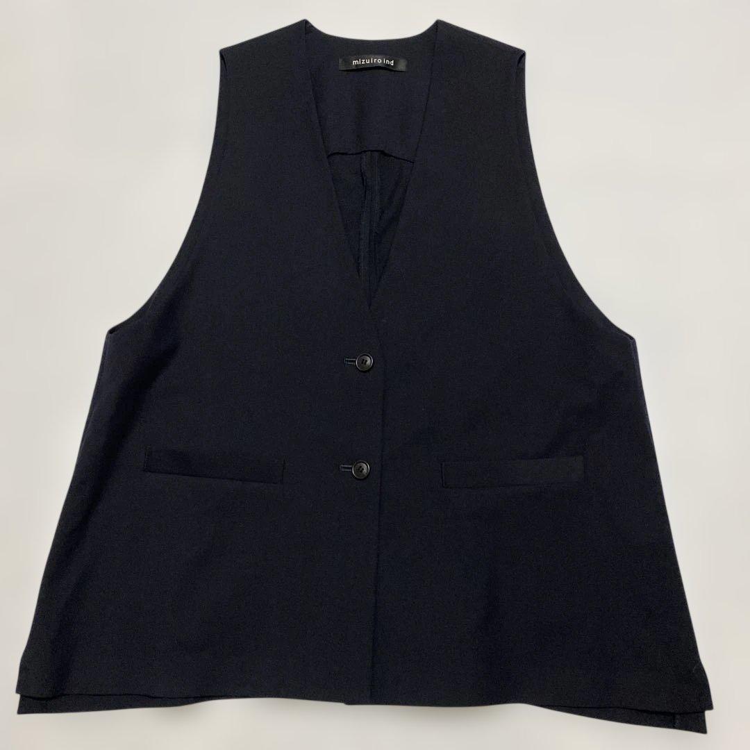 ascmizuiro ind ディープVネックワイドベスト ネイビー