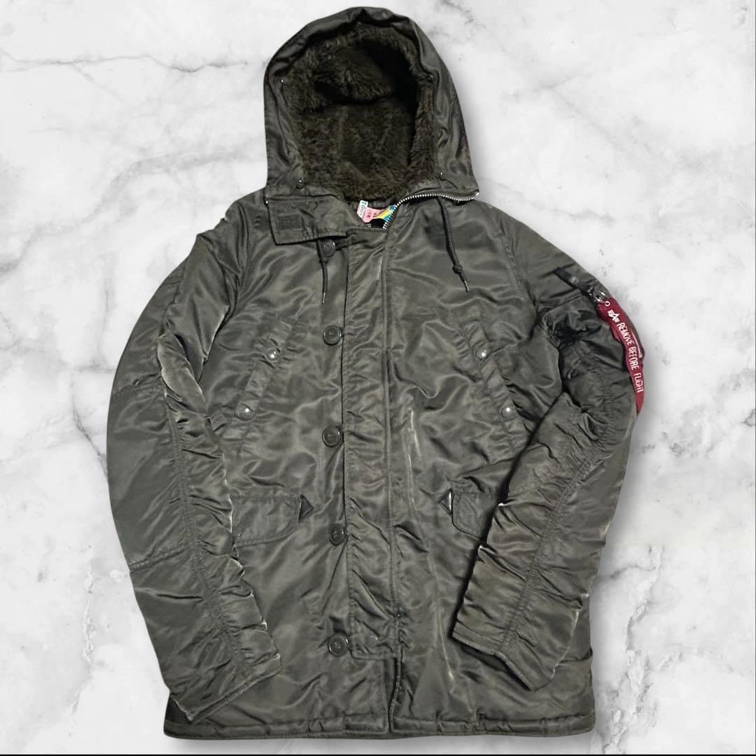 【美品】ALPHA N-3B 90s USA製 ファー　ミリタリージャケット