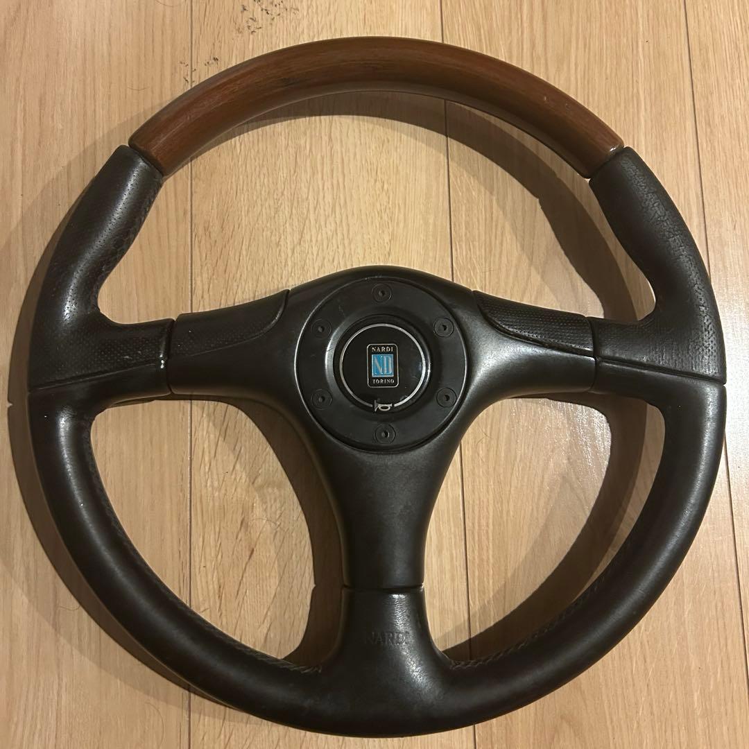 【当時物】NARDI ナルディ ウッドレザーコンビステアリング FET刻印あり