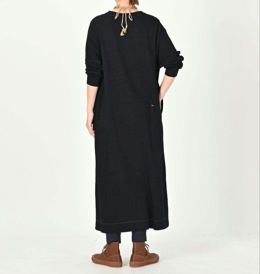 45R 度詰天竺の45星ドレス　インディゴ濃　マキシ　ワンピース