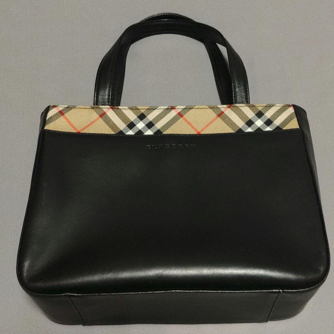 BURBERRY ノバチェック柄トリム ハンドバッグ　バーバリー