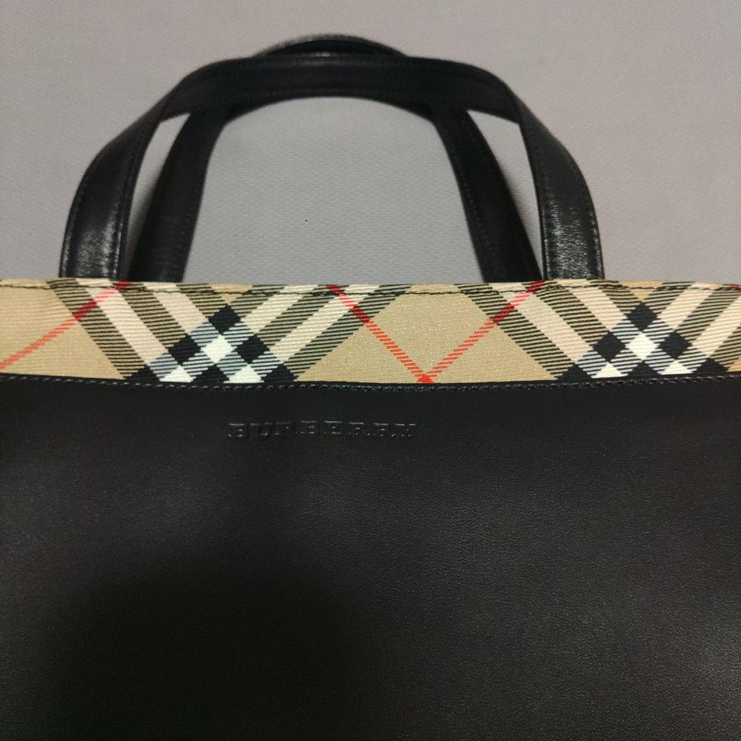 BURBERRY ノバチェック柄トリム ハンドバッグ　バーバリー