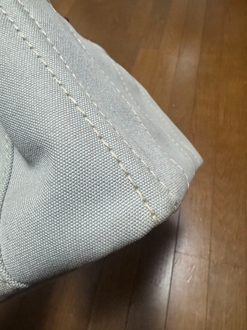美品　PRADA カナパ　グレー キャンパスバッグ