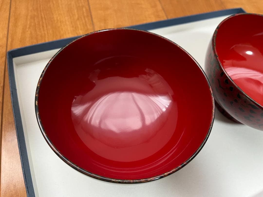 【新品未使用】 津軽塗 漆器 椀＆箸 2客セット【津軽塗夫婦椀・津軽塗夫婦箸】