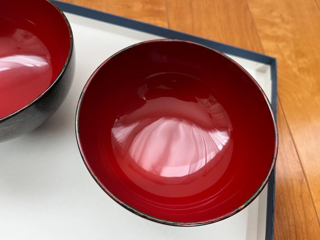 【新品未使用】 津軽塗 漆器 椀＆箸 2客セット【津軽塗夫婦椀・津軽塗夫婦箸】