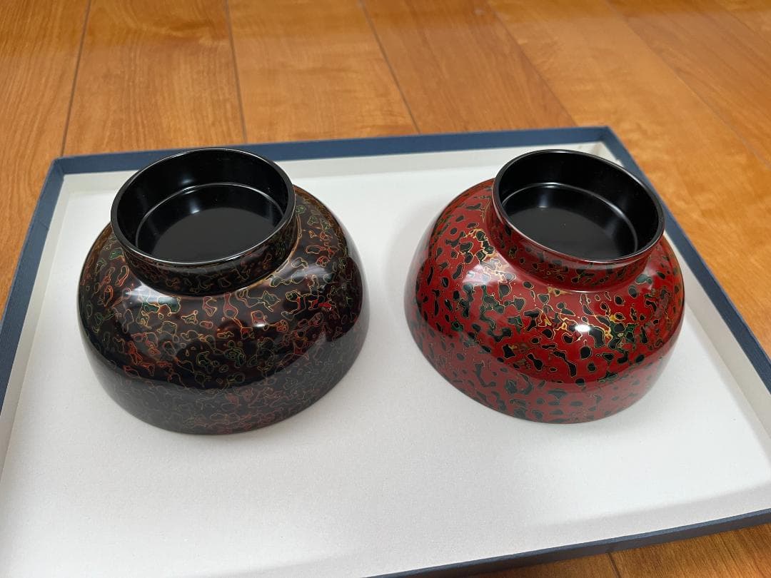 【新品未使用】 津軽塗 漆器 椀＆箸 2客セット【津軽塗夫婦椀・津軽塗夫婦箸】