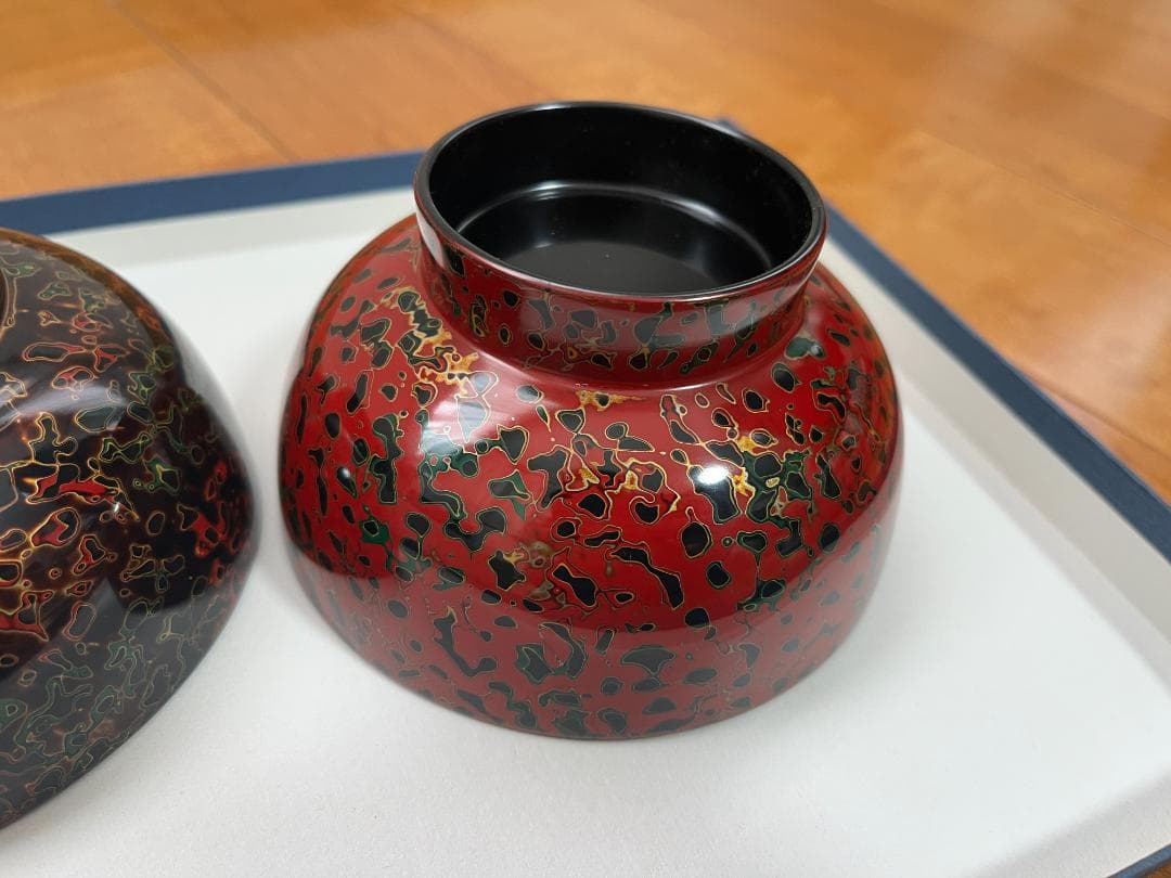 【新品未使用】 津軽塗 漆器 椀＆箸 2客セット【津軽塗夫婦椀・津軽塗夫婦箸】