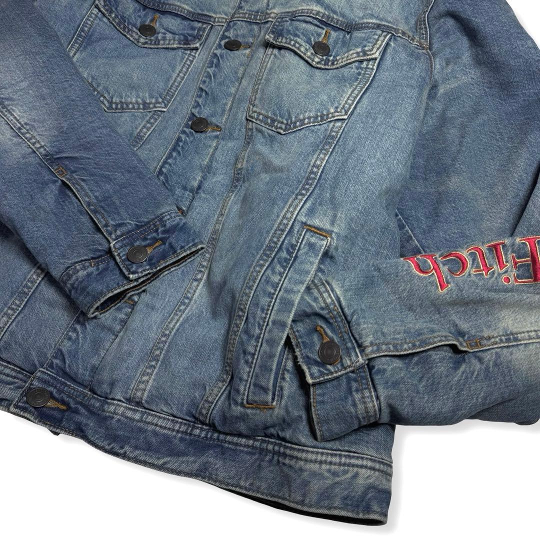 Abercrombie&Fitch｜裏ボア刺繍ロゴデニムジャケットXLアバクロ
